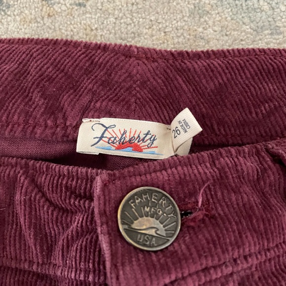 Faherty Corduroy Julianne Pants Maroon | - Picture 3 of 4